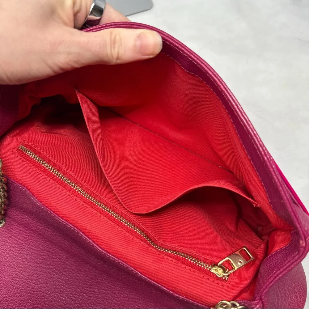 Christian Louboutin Sweet Charity Metal Bow Leather Purse Bag Pink Designer Glam - Picture 12 of 16